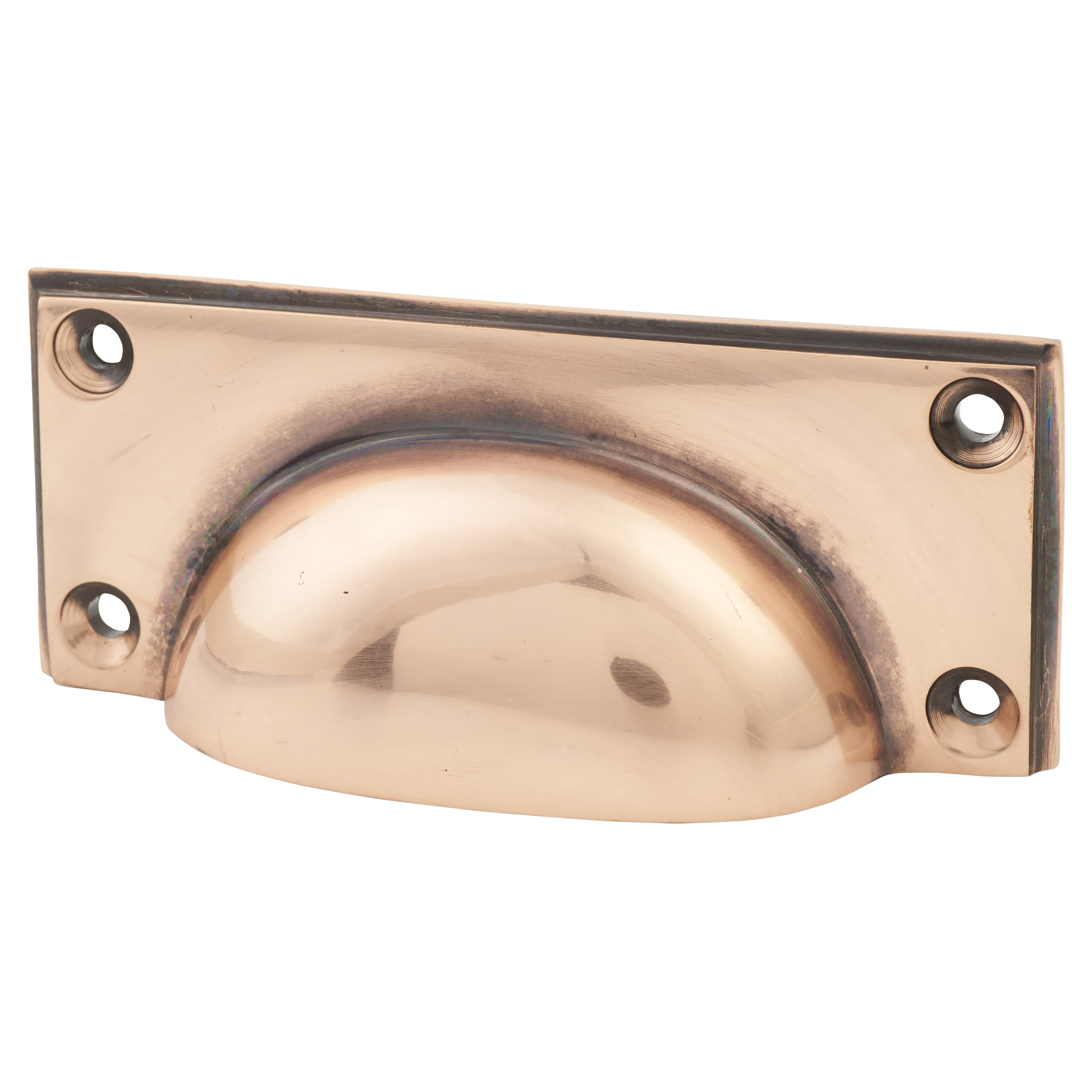 Art Deco Cabinet Cup Handle - 84mm Centres - Polished Bronze