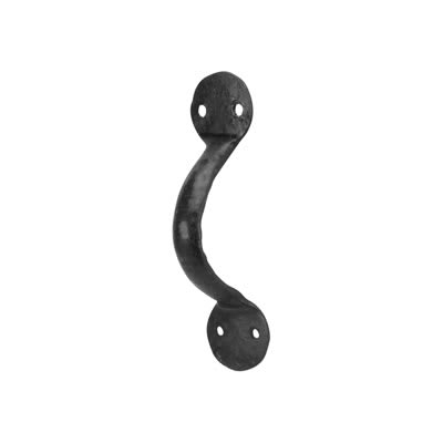 Blacksmith Bow Cabinet Pull Handle - 55mm Centres - Antique Black Iron