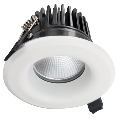LED Lux Fire 9W Fire Rated 36° LED Dimmable Fixed Downlight - 4000K Cool White - White