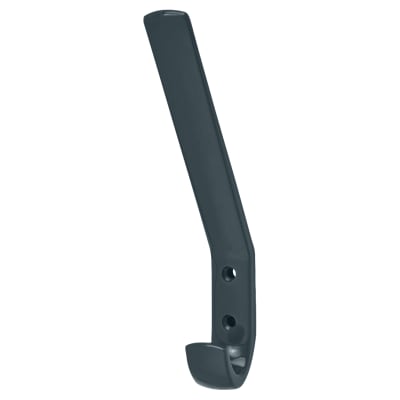 AR617A Nylon Single Hat & Coat Hook Face Fix - 164 x 20 x 35mm - Anthracite Grey