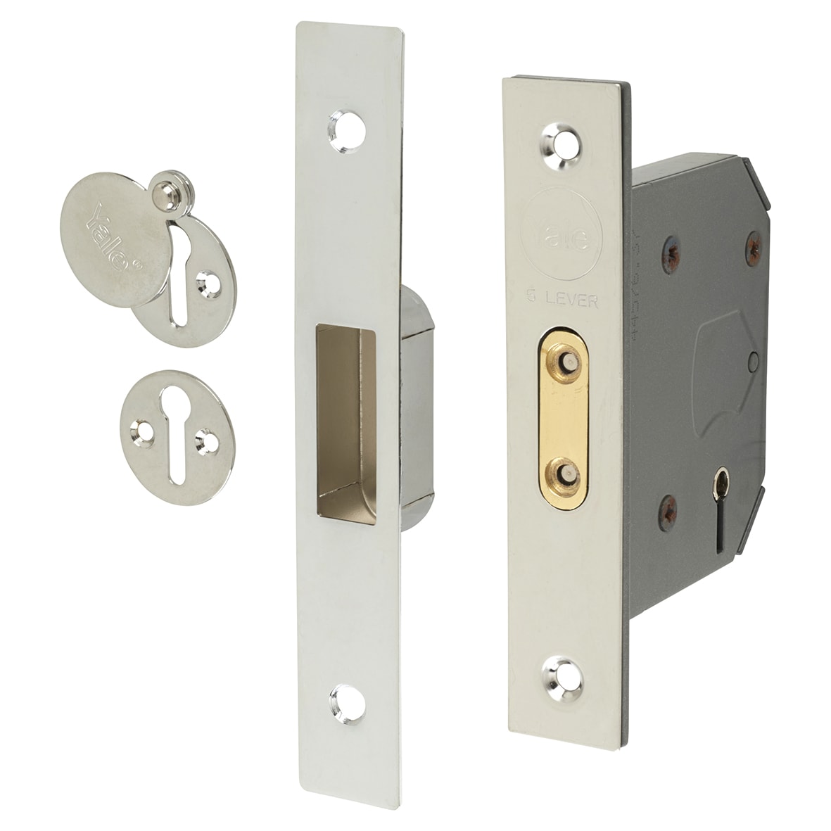M552 5 Lever Deadlock - 76mm Case - 57mm Backset - Polished Chrome