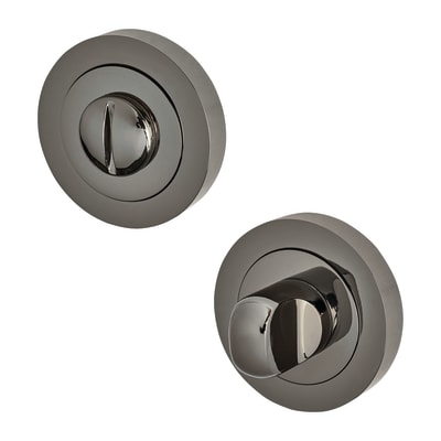 Bathroom Turn & Release - 50mm Diameter - Black Nickel