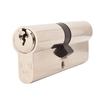 5 Pin 85mm Euro Double Cylinder - 40 + 45mm - Polished Nickel - Keyed to Differ