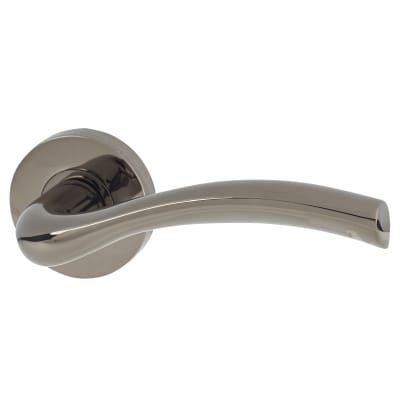 Black Nickel Door Handles on Round Rose - Solar Range