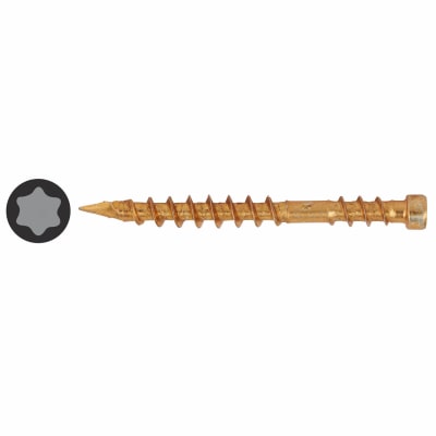 Flooring Torx Secret Fixing Wood Screws - 4.2 x 50mm - Yellow Zinc - Pack of 200