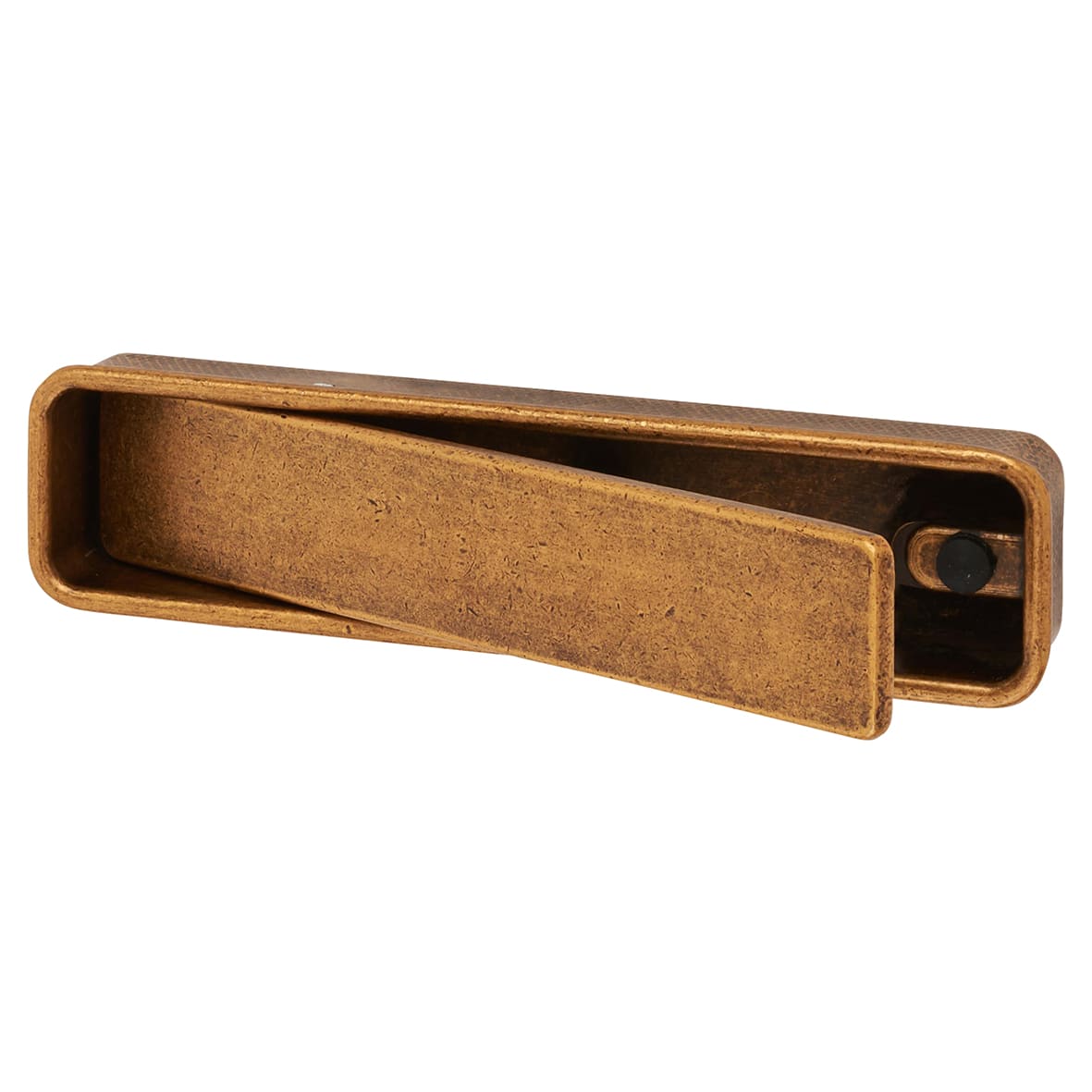 Frome Rectangular Flush Cabinet Pull Handle - 99 x 24mm - Antique Brass