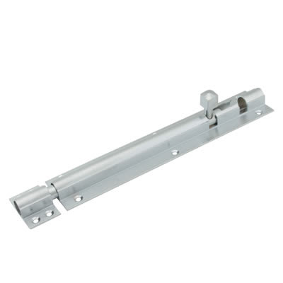 Satin Chrome Straight Barrel Bolt - Budget Range - 200 x 38mm