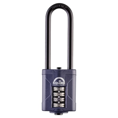 Combination All Weather Extra Long Shackle Padlock - 40mm Body - 17 x 63mm Shackle - Blue