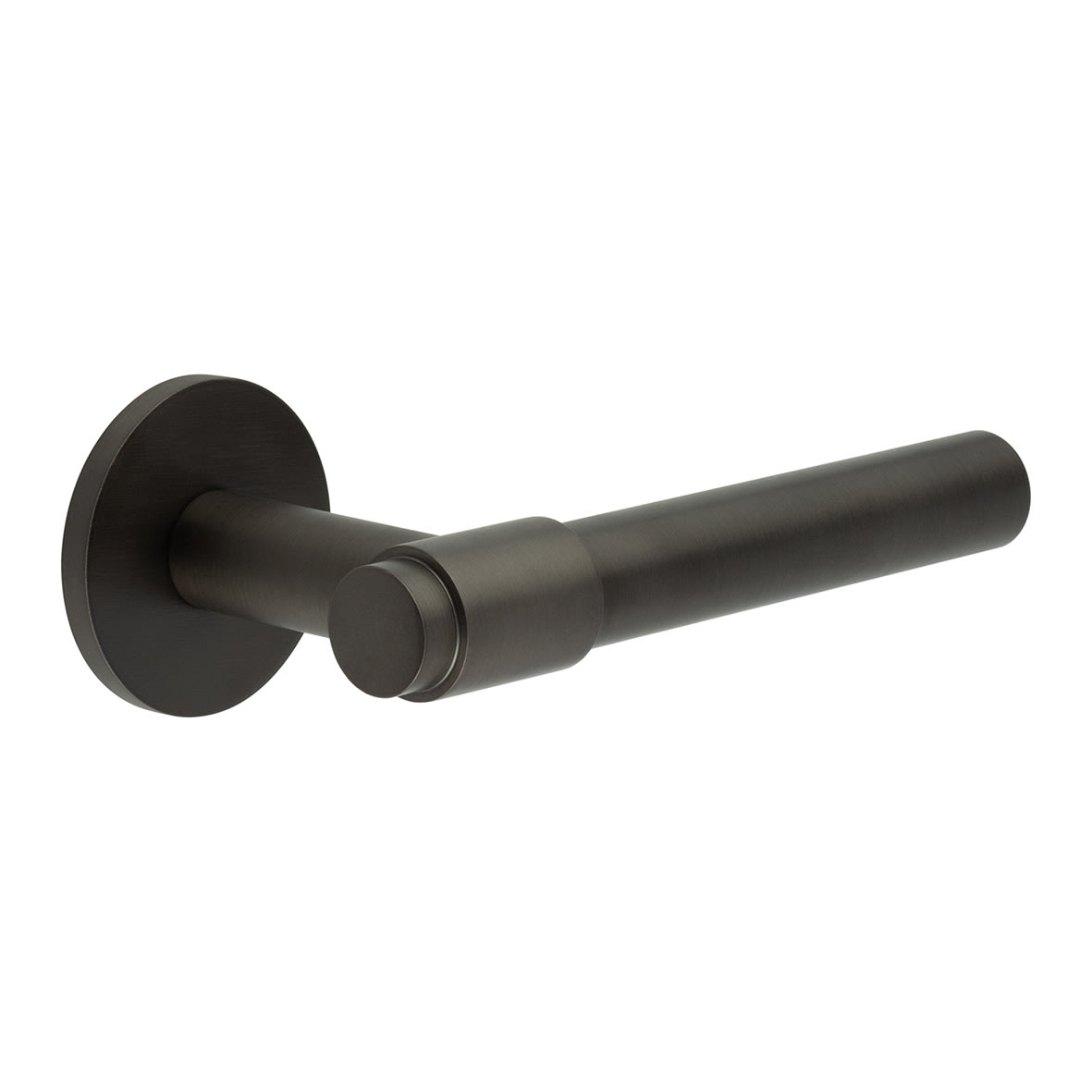 Dark Bronze Unsprung Fire Rated Door Handles on Round Rose - CR-103 Range