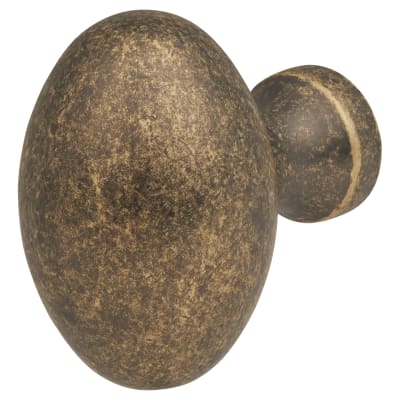 Oval Cabinet Knob - 34 x 23mm - Antique Brass
