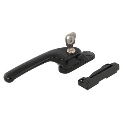 Guru Breakseal Locking Casement Window Fastener - Left Hand - Black