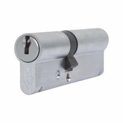 1 Star 6 Pin Kitemarked 95mm Euro Double Cylinder - 40 + 55mm - Satin Chrome - Keyed to Differ