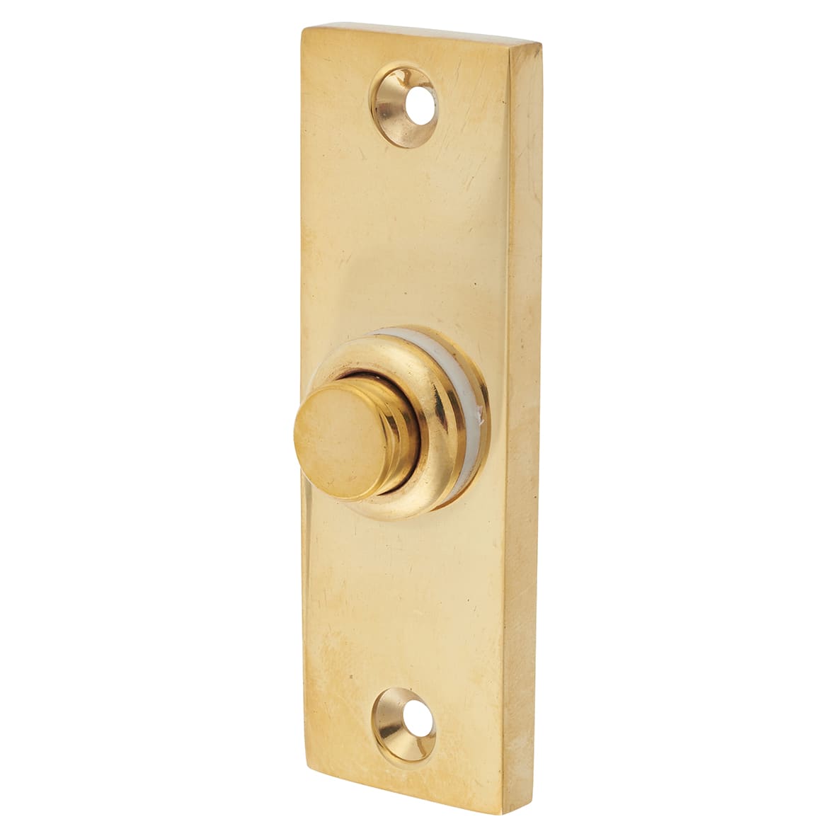 Marcus Unlacquered Brass Rectangular Bell Push - 76 x 25mm
