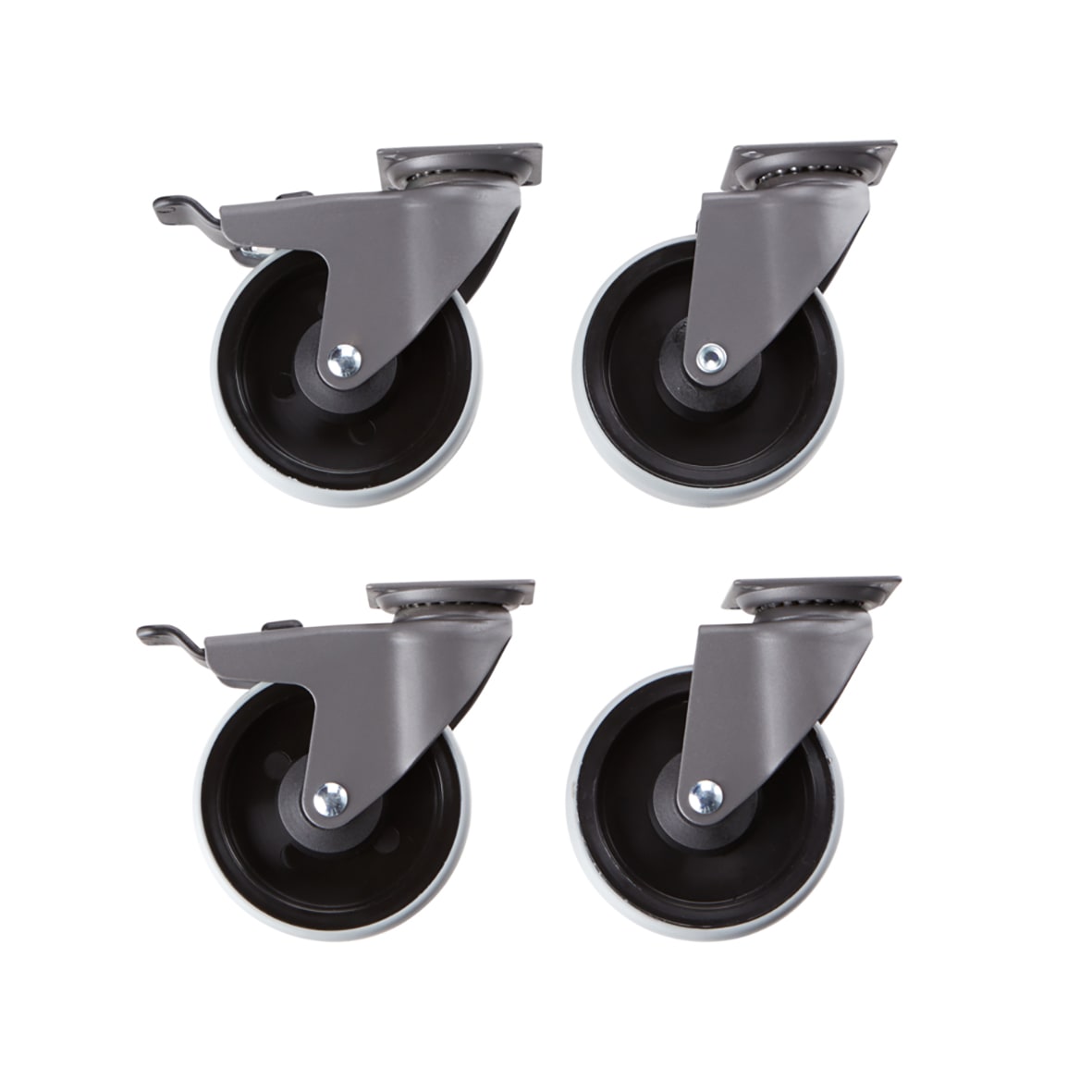 Garage+ Storage Top Track System - Lower Storage Cabinet Castors - Matt Grey - Pack of 4