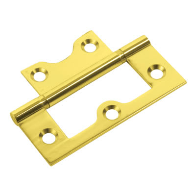 Flush Door Hinge - 60 x 41 x 1.4mm - Polished Brass - Pair