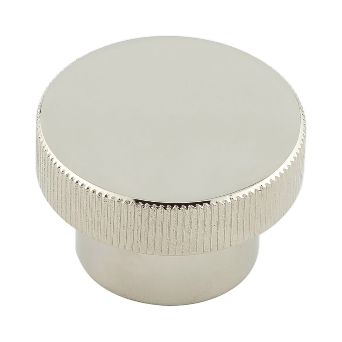 Thaxted Lines Round Cabinet Knob - 40mm Diameter - Polished Nickel