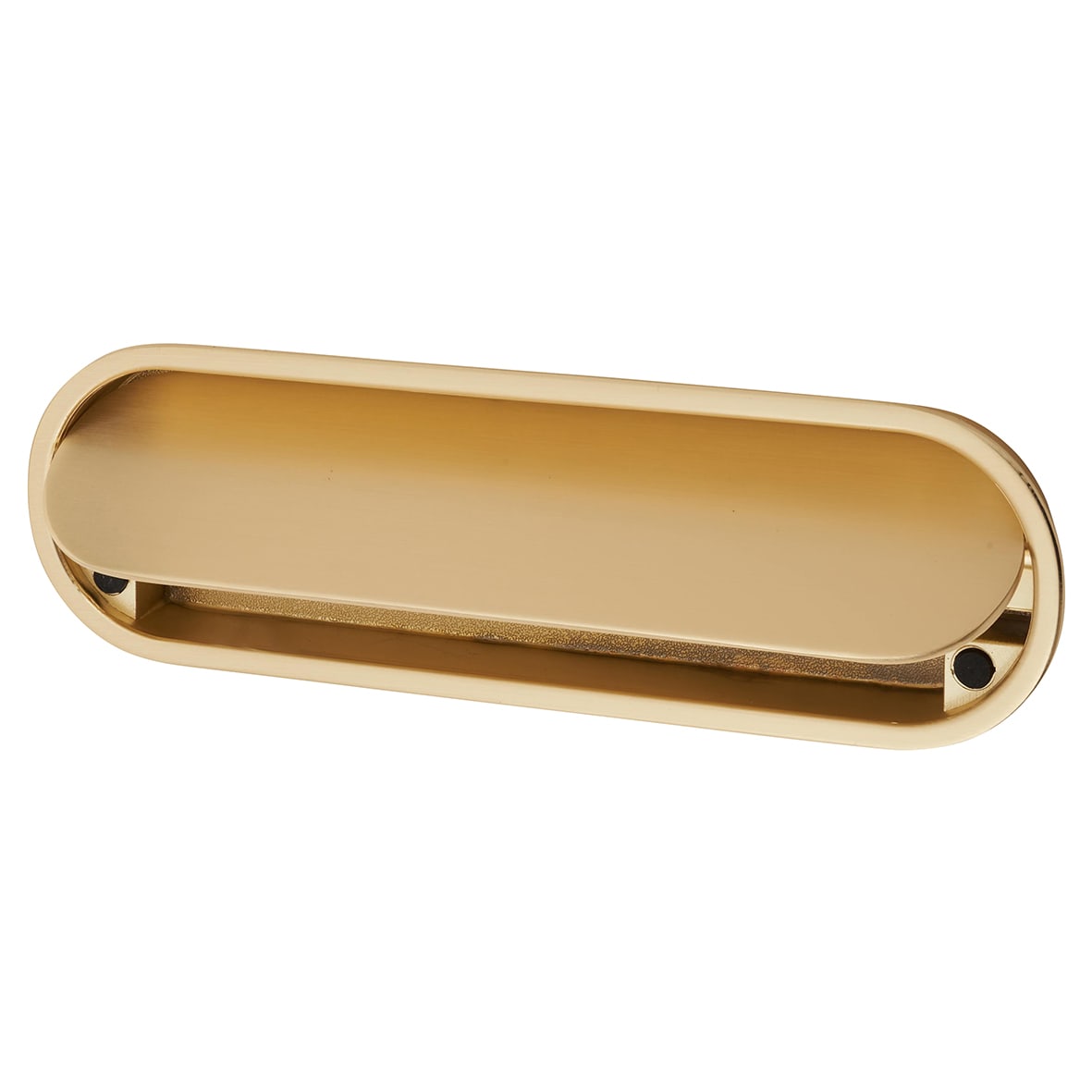 Eccles Oval Flush Cabinet Pull Handle - 150 x 47mm - Satin Brass