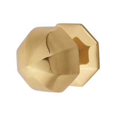 Polished Brass Octagonal Pinnacle Period Centre Door Knob - 65mm Rose Diameter