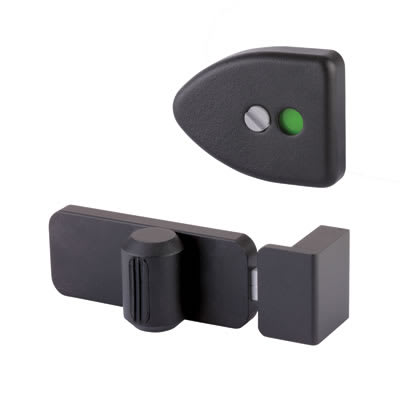 Designer Toilet Cubicle Indicator Bolt - 12-13mm Panels - Black Textured