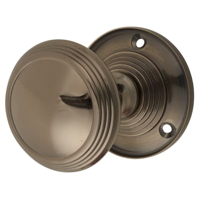 Black Nickel Lined Mortice Door Knob - 65mm Rose Diameter