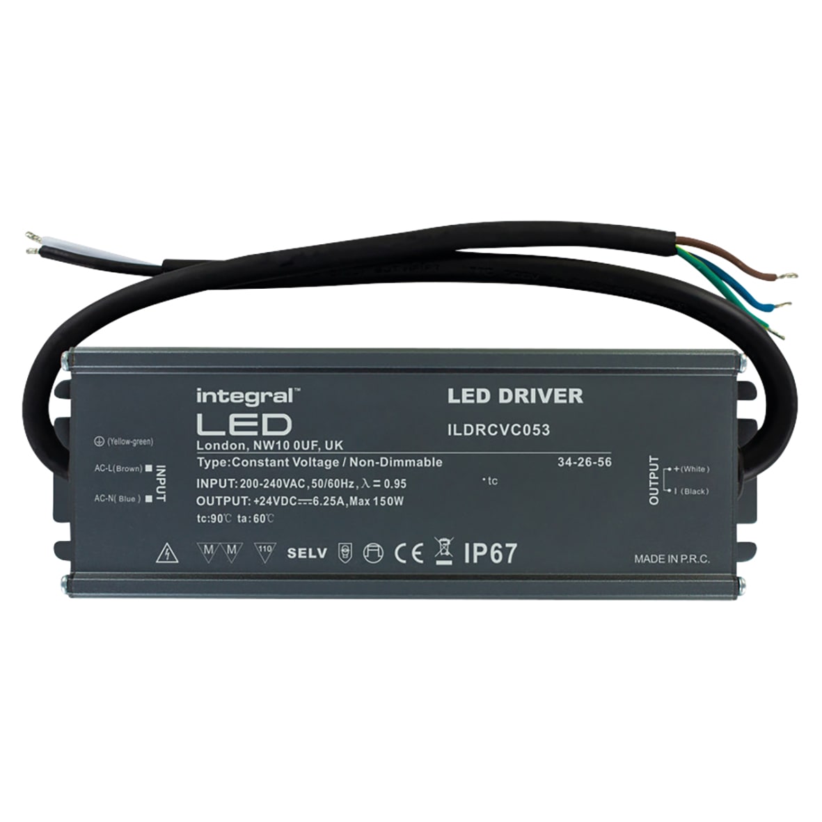 LED 24V 150W Constant Voltage LED Driver - - 200-240VAC