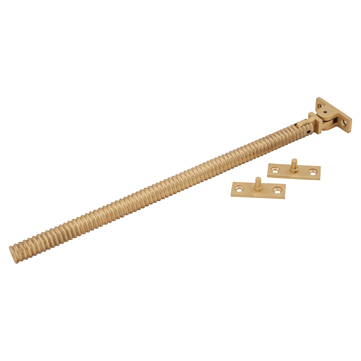 Iris Reeded Casement Window Stay - 12"/300mm Length - Satin Brass