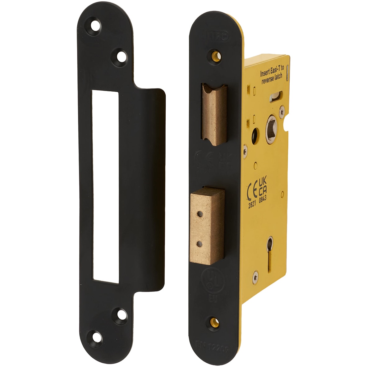 Architectural Bolt Through 5 Lever Sashlock - 65mm Case - 44mm Backset - Radius - Matt Black