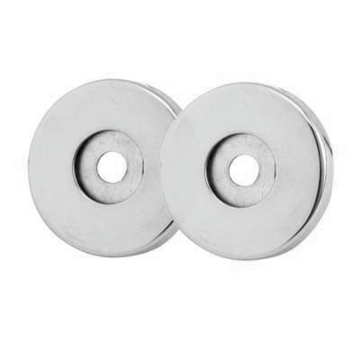 Polished Stainless Steel Rose Set for 19mm Door Pull Handless - 52 x 6mm