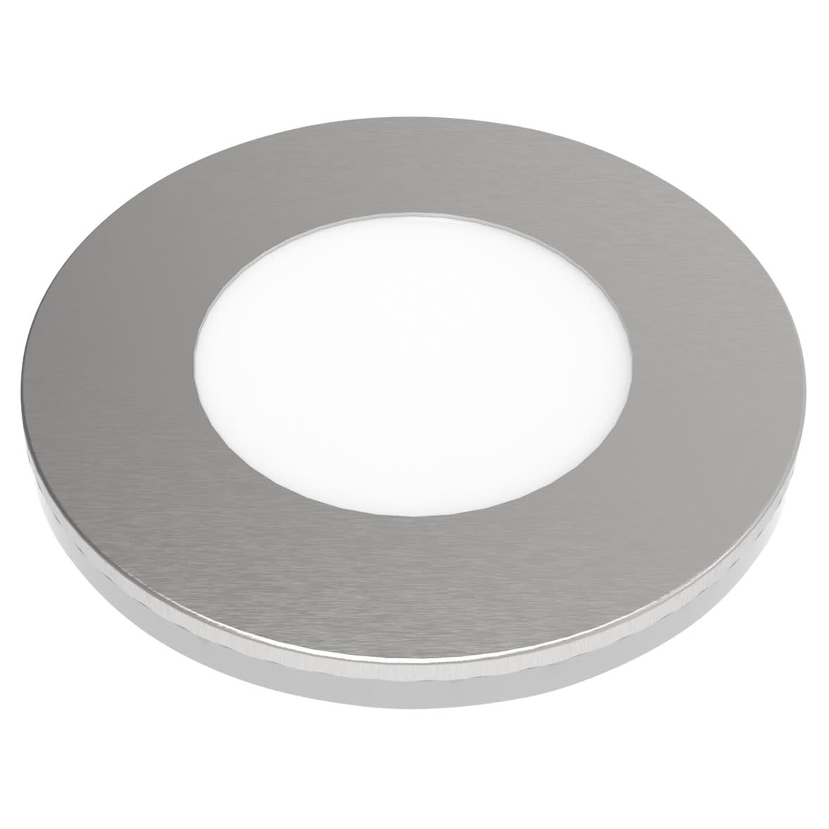 Apex 1.6W LED Ultra Slim Round Cabinet Downlight - 3000K/4000K/5000K CCT - Stainless Steel