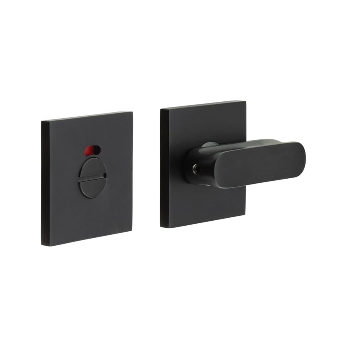 Square Bathroom Turn & Release with Indicator - 54 x 54mm - Matt Black