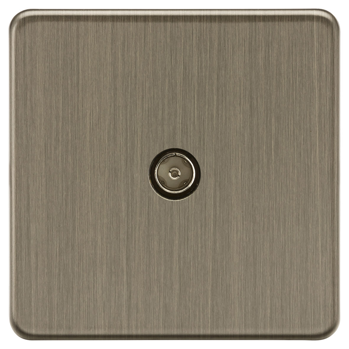 1 Gang Screwless Flat Plate Non Isolated TV Outlet - Antique Brass