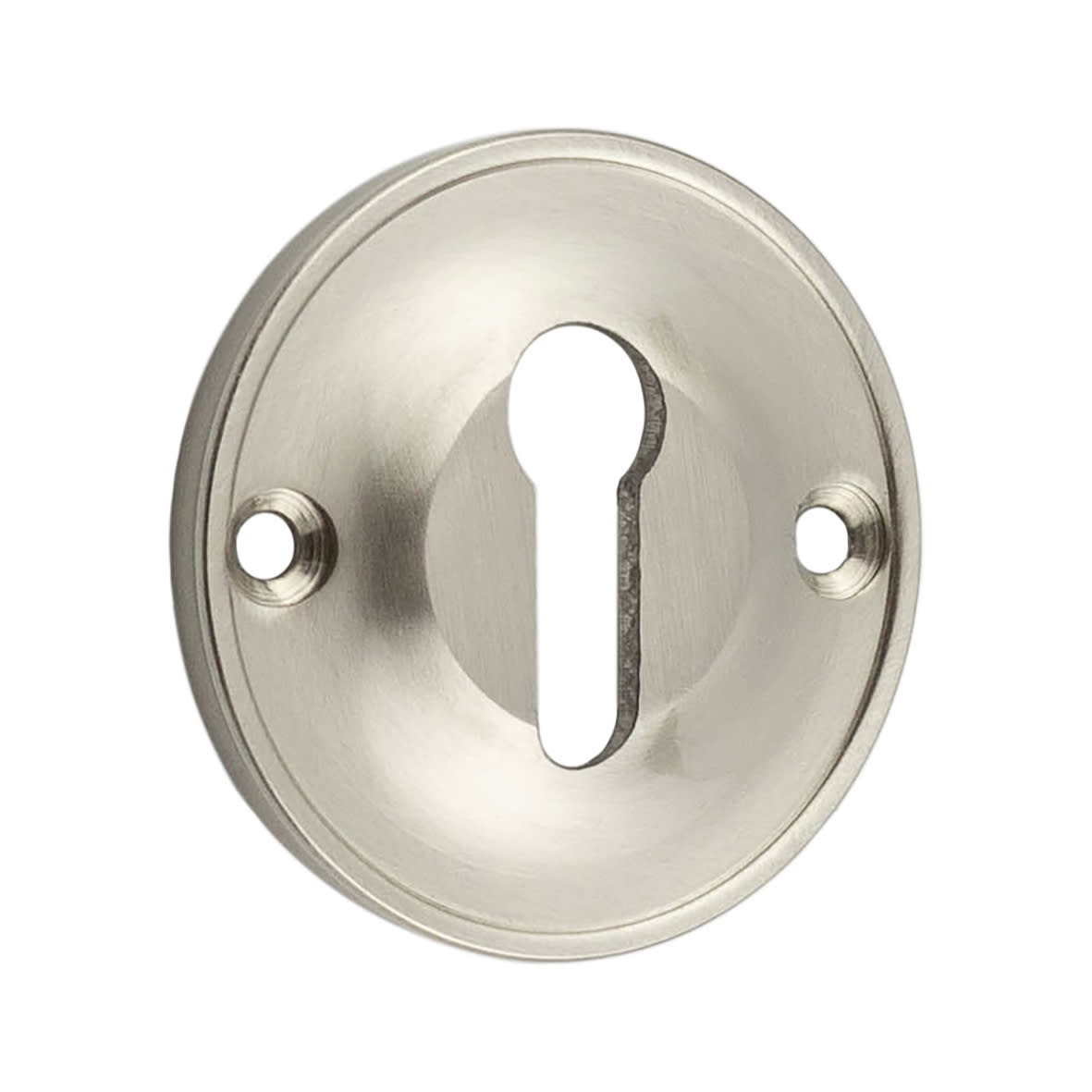 Escutcheon - 40mm Diameter - Keyhole - Satin Nickel