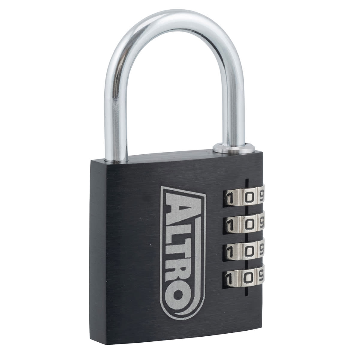 4 Dial Combination Padlock - 40mm Body - 27.5 x 24.5mm Shackle - Keyed to Differ