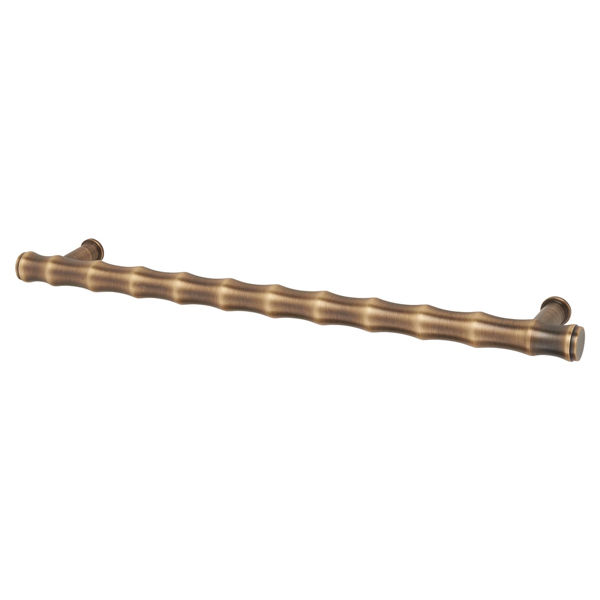 Crispin Bamboo 15mm T-Bar Cabinet Pull Handle - 224mm Centres - Antique Brass