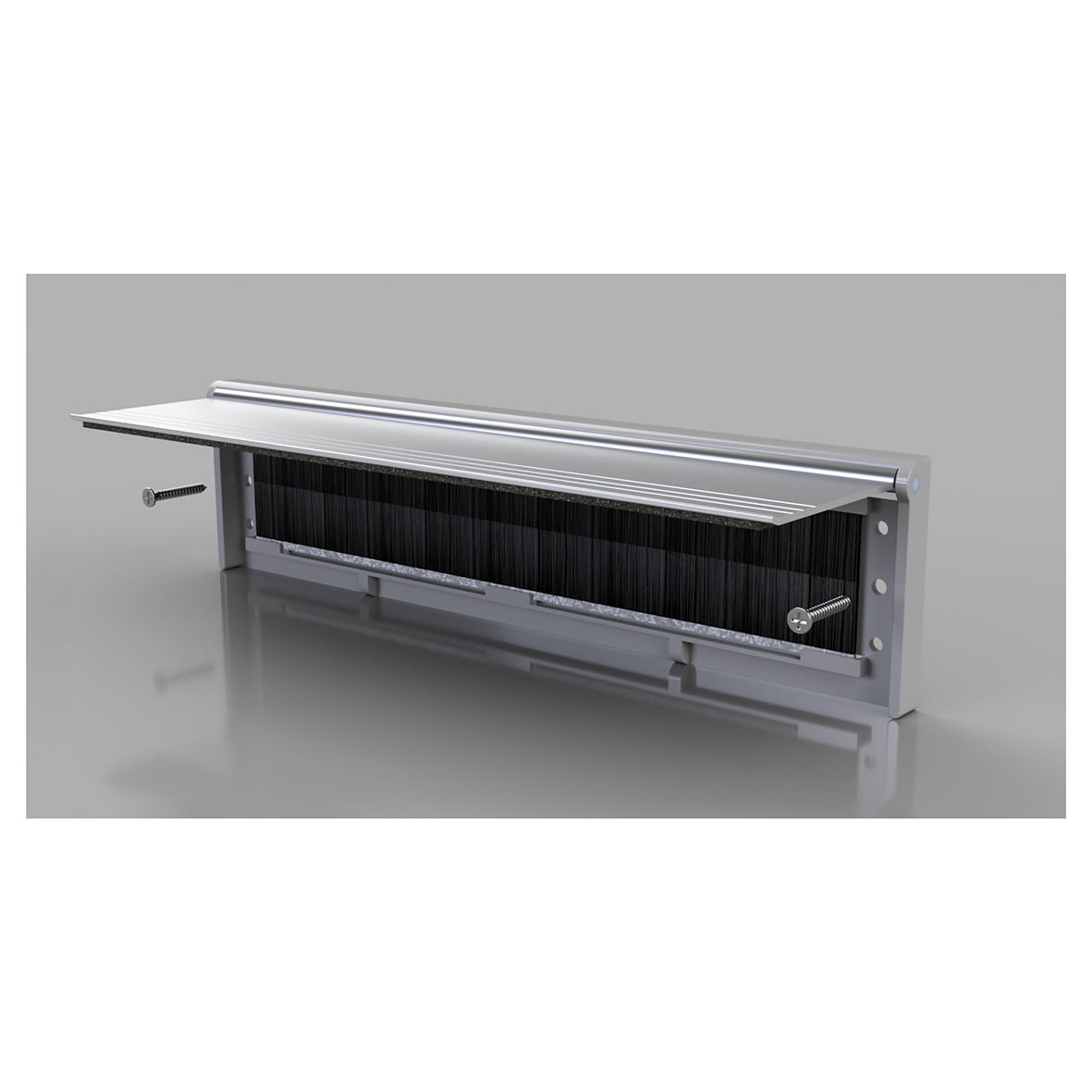 Internal Letter Box Draught Seal with Flap - 292 x 75mm - Chrome
