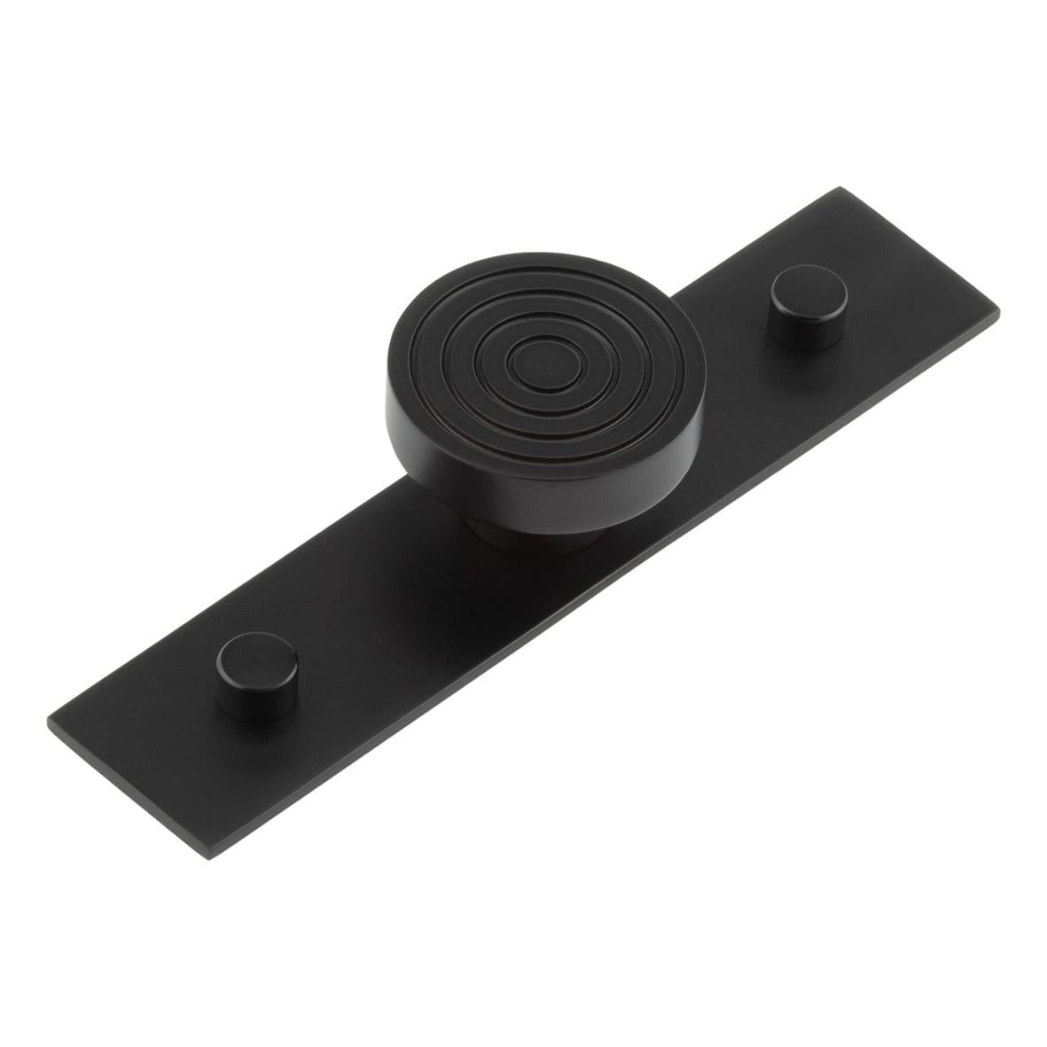 Murray Round Cabinet Knob on Plain Backplate - 40mm Diameter - Black