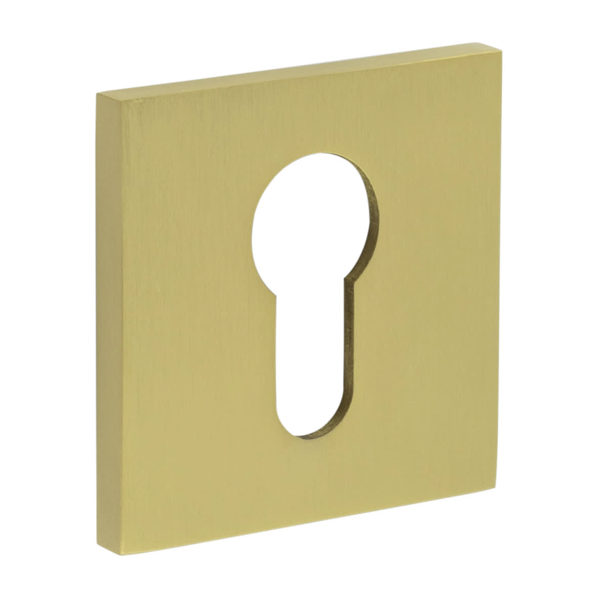 Square Escutcheon - 54 x 54mm - Euro - Satin Brass