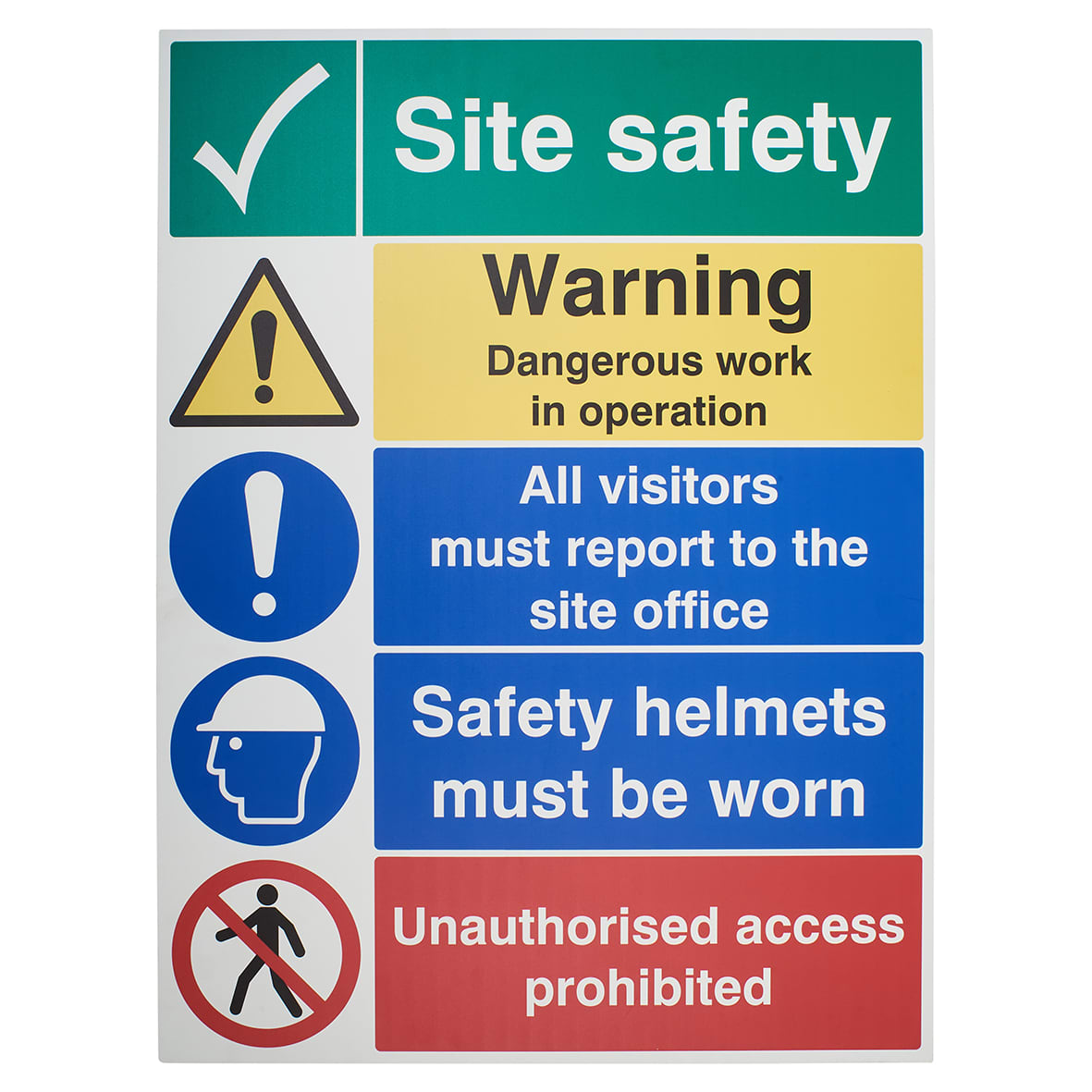 Site Safety Warning Dangerous Work In Operation Sign - 600 x 800mm - Rigid Plastic 409234P