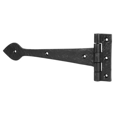 Tudor Plain Door Tee Hinge - 307 x 105mm - Antique Black Iron - Pair