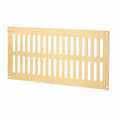 Plain Slotted Vent - 305 x 152mm - 11590mm² Free Air Flow - Polished Brass