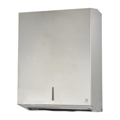 Dolphin Centre Fold Paper Towel Dispenser - 370 x 280 x 12mm - Satin Stainless Steel