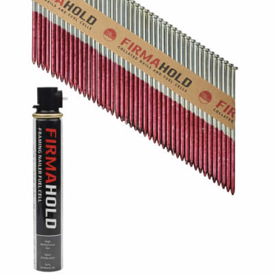 FirmaHold First Fix Nail and Gas - Plain - 34° Angled - 3.1 x 90mm - FirmaGalv - 1 Fuel Cell