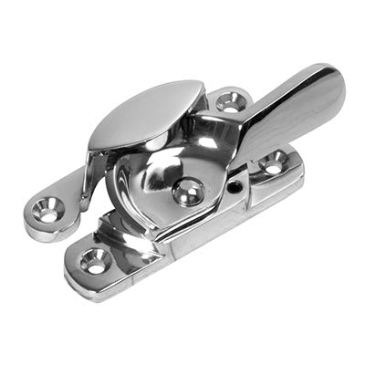 Heavy Duty 14mm Narrow Keep Locking Fitch Sash Window Fastener - 65 x 14mm - Polished Chrome