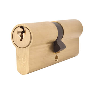 5 Pin 85mm Euro Double Cylinder - 40 + 45mm - Polished Brass - Keyed to Differ