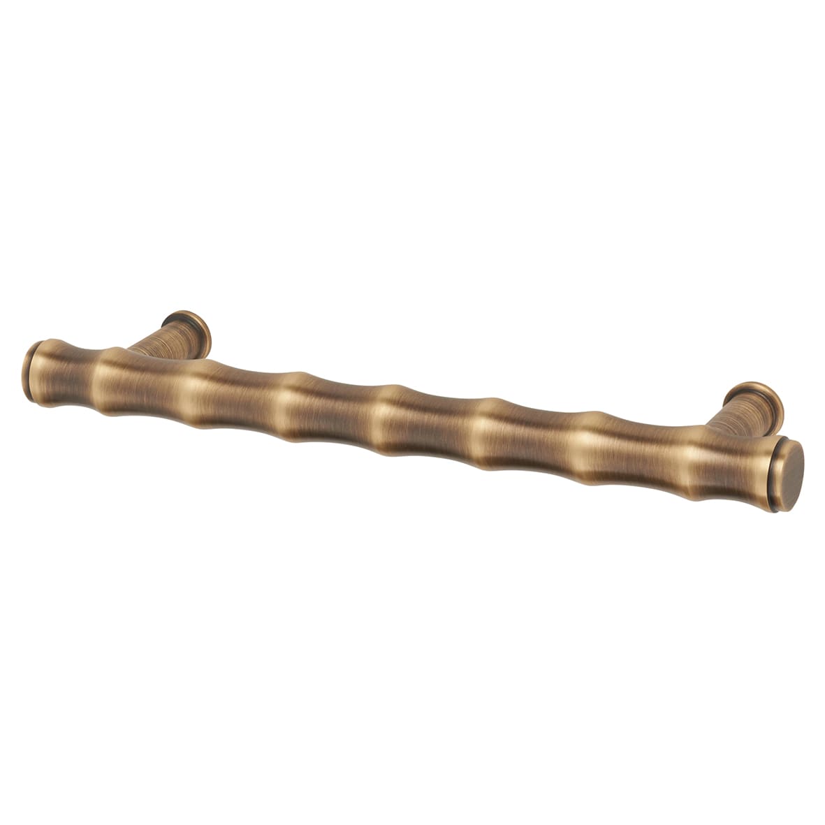 Crispin Bamboo 15mm T-Bar Cabinet Pull Handle - 128mm Centres - Antique Brass