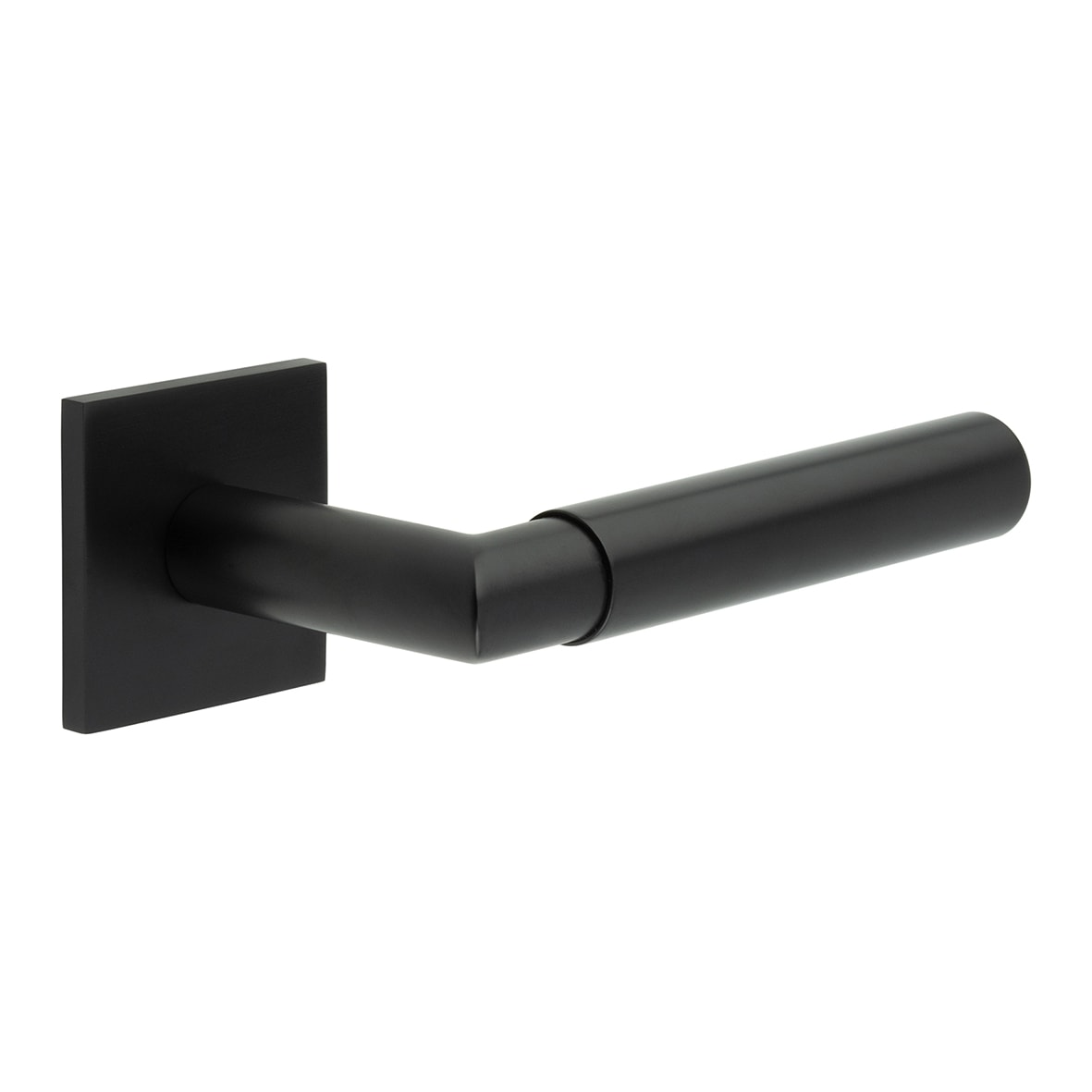 Black Unsprung Fire Rated Door Handles on Square Rose - CR-102 Range