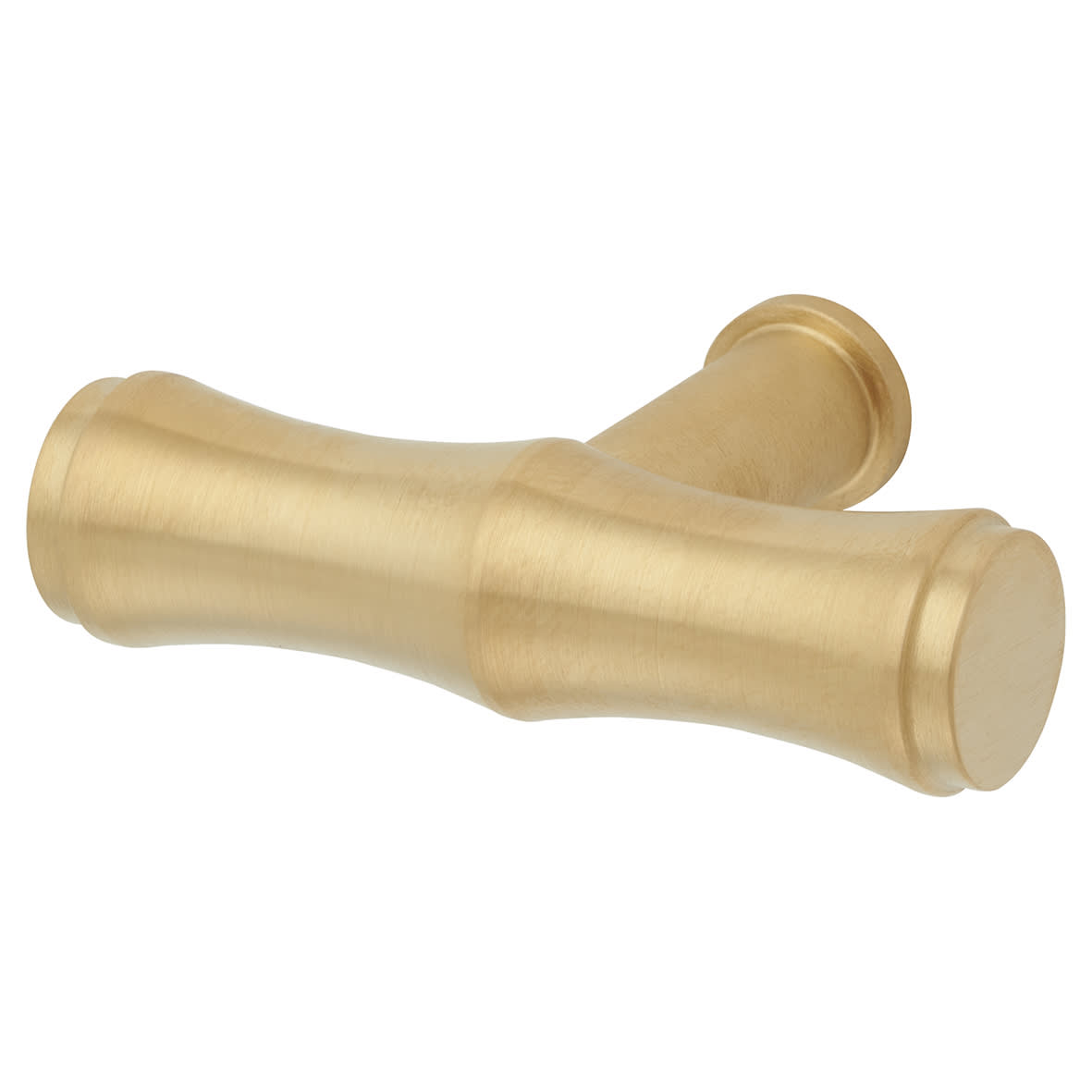 Crispin Bamboo 12mm T-Bar Cabinet Knob - 55 x 38mm - PVD Satin Brass