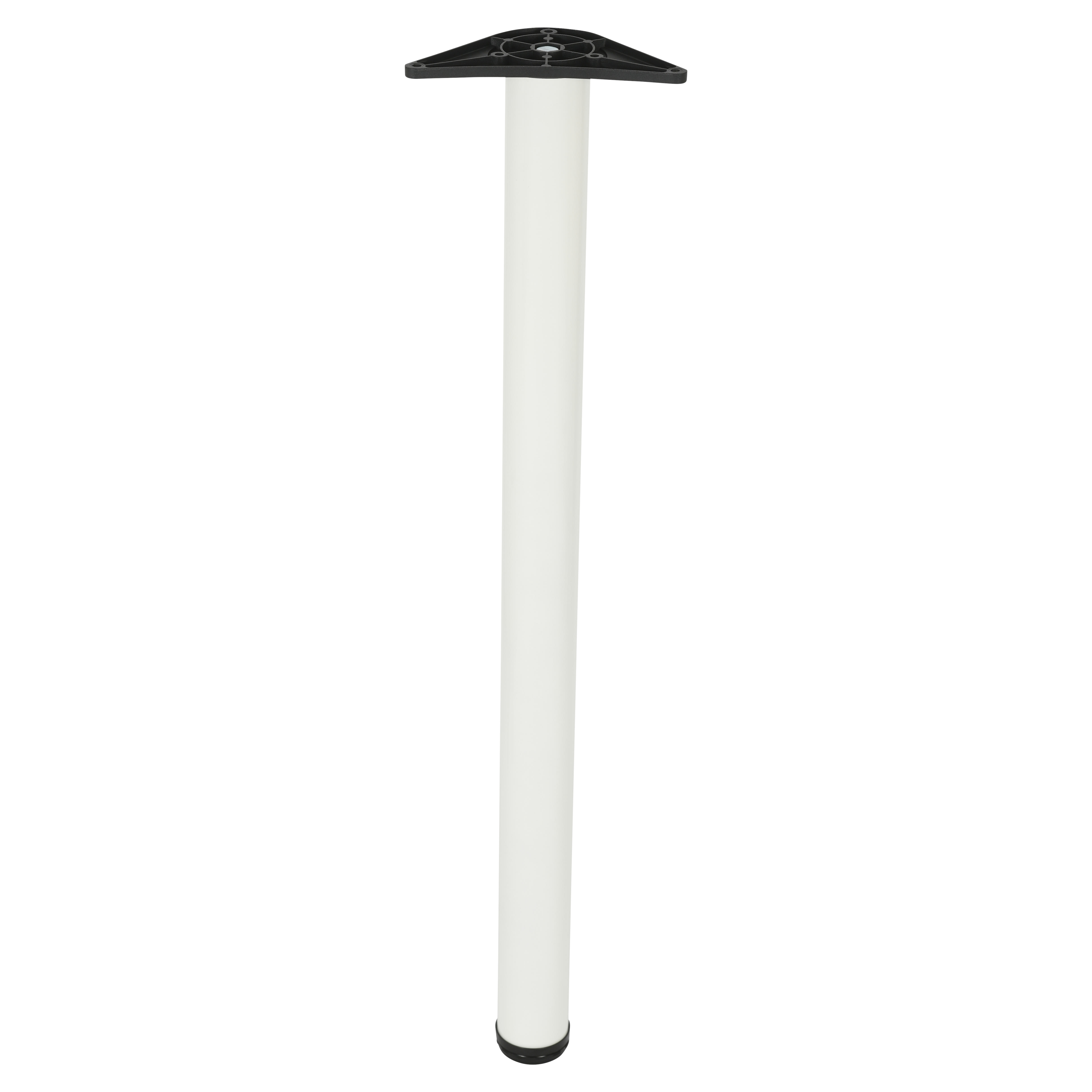Round Adjustable Worktop Support Breakfast Bar Table Leg - 60 x 870-895mm - Matt White