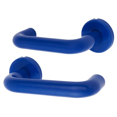 Cobalt Blue Nylon Steel Core Safety Door Handle on Rose - Paris Range