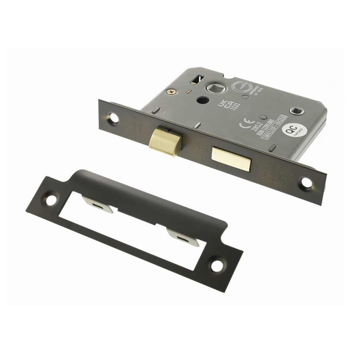 Bolt Through Bathroom Lock - 77mm Case - 57mm Backset - Urban Dark Bronze
